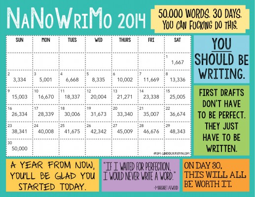 NaNoWriMo Calendar 2014